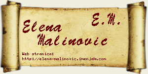 Elena Malinović vizit kartica